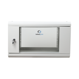 Gabinete de Pared de 6U con Puerta de Cristal Templado, 455 mm de Profundidad Total, Rack de 19'', Acero Reforzado