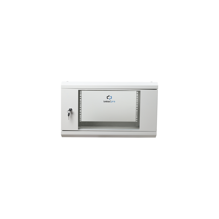 Gabinete de Pared de 6U con Puerta de Cristal Templado, 455 mm de Profundidad Total, Rack de 19'', Acero Reforzado