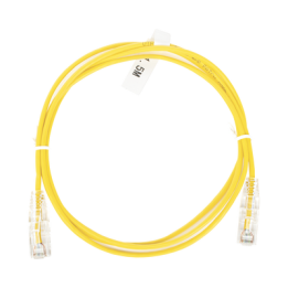 Cable de Parcheo Slim UTP Cat6 - 1.5 Metros (4.92 Pies) Amarillo Diámetro Reducido (28 AWG)