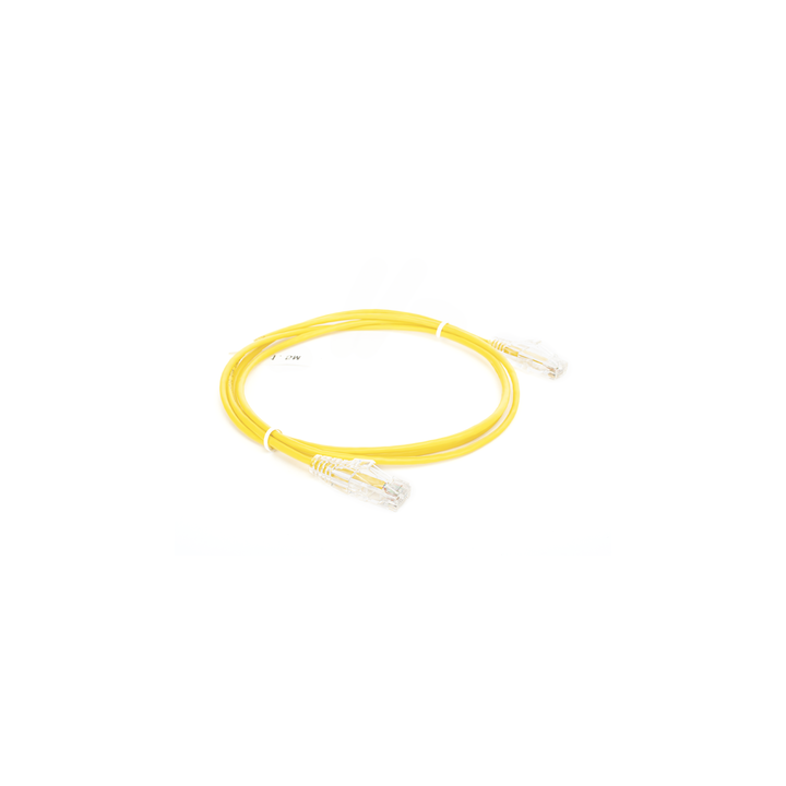 Cable de Parcheo Slim UTP Cat6 - 1.5 Metros (4.92 Pies) Amarillo Diámetro Reducido (28 AWG)