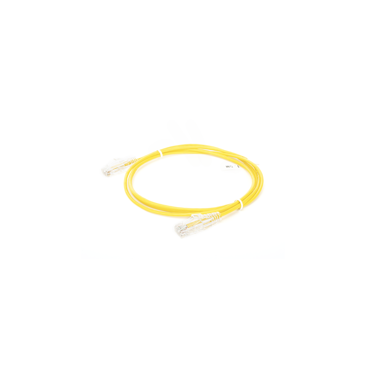 Cable de Parcheo Slim UTP Cat6 - 1.5 Metros (4.92 Pies) Amarillo Diámetro Reducido (28 AWG)