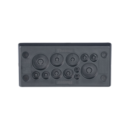 Pasacables Rectangular de Membrana, IP66, 3.39" x 1.42", 12 orificios, para Cables no Terminados. Color Negro