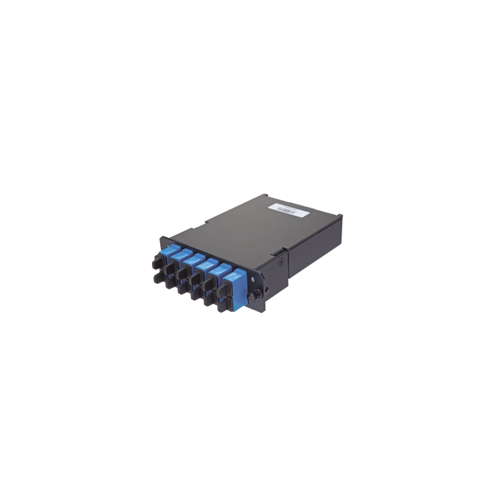 Placa Acopladora de Fibra Óptica FAP, Con 12 Pigtails y 6 Conectores LC Duplex (12 Fibras), Para Fibra Monomodo