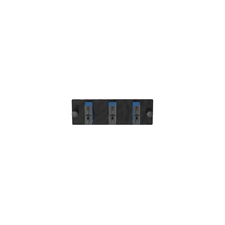 Placa Acopladora de Fibra Optica FAP, Con 3 Conectores SC Duplex (6 Fibras), Para Fibra Monomodo OS1/OS2, Color Azul