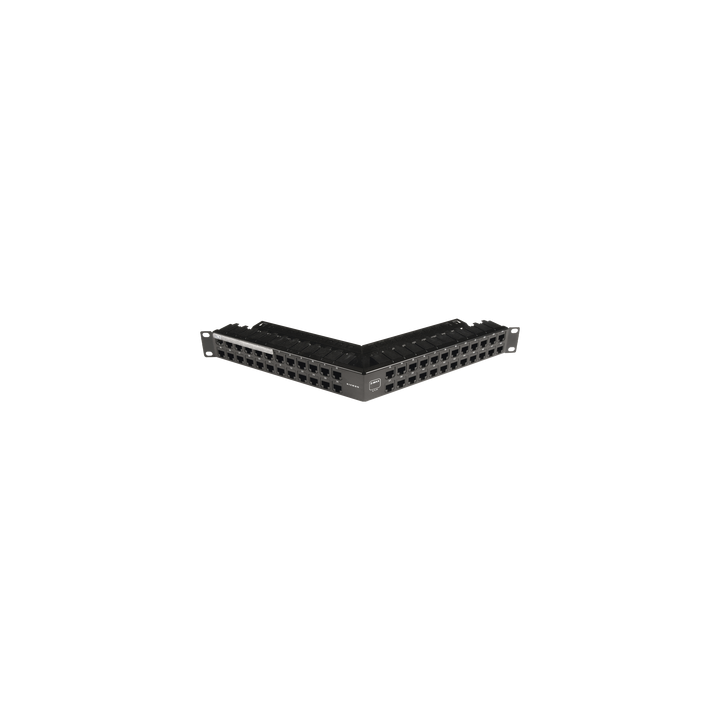 Patch Panel Z-Max de 48 Puertos, Blindado, Precargado con Jacks Categoría 6A, Angulado, 1UR