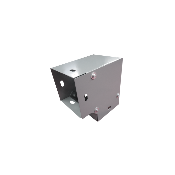Derivación codo horizontal de 90 grados 100 x 100 mm, fabricado en lámina de acero al carbón
