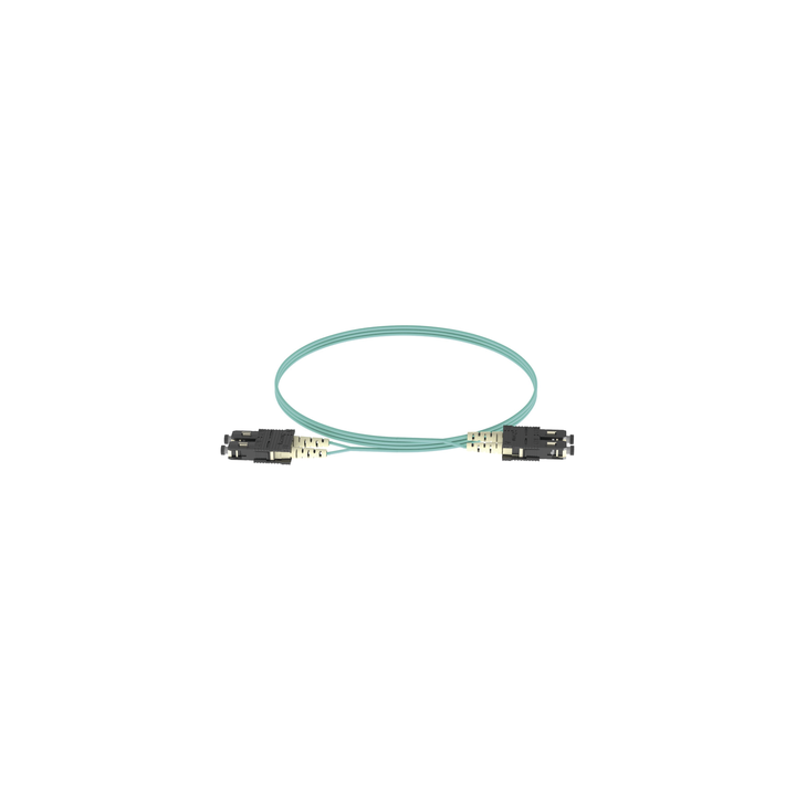 Jumper de Fibra Optica Multimodo 50/125 OM3, SC-SC Duplex, OFNR (Riser), Color Aqua, 2 Metros (6.56 Pies)