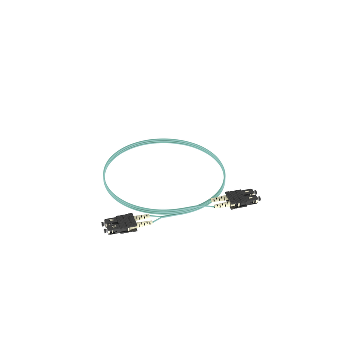 Jumper de Fibra Optica Multimodo 50/125 OM3, SC-SC Duplex, OFNR (Riser), Color Aqua, 2 Metros (6.56 Pies)