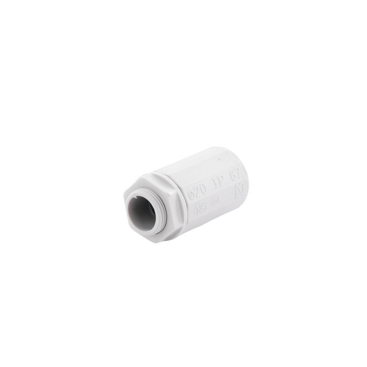 Conector de tubería rígida a caja (Racor), PVC Auto-extinguible, de 20 mm