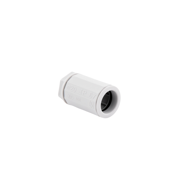 Conector de tubería rígida a caja (Racor), PVC Auto-extinguible, de 20 mm