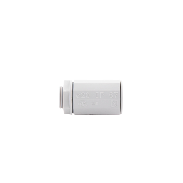 Conector de tubería rígida a caja (Racor), PVC Auto-extinguible, de 20 mm