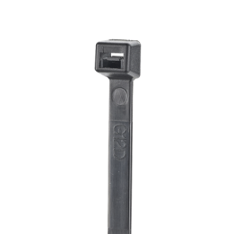 Cincho de Nylon 6.6 StrongHold™, 160mm largo x 2.5mm ancho, Color Negro, Exterior Resistente a Rayos UV, Paquete de