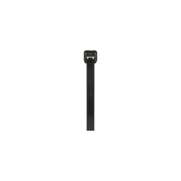 Cincho de Nylon 6.6 de Bloqueo, 188 mm largo x 4.8mm ancho, Color Negro, Exterior Resistente a Rayos UV, Paquete de