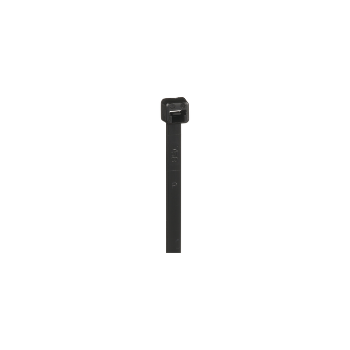 Cincho de Nylon 6.6 de Bloqueo, 188 mm largo x 4.8mm ancho, Color Negro, Exterior Resistente a Rayos UV, Paquete de