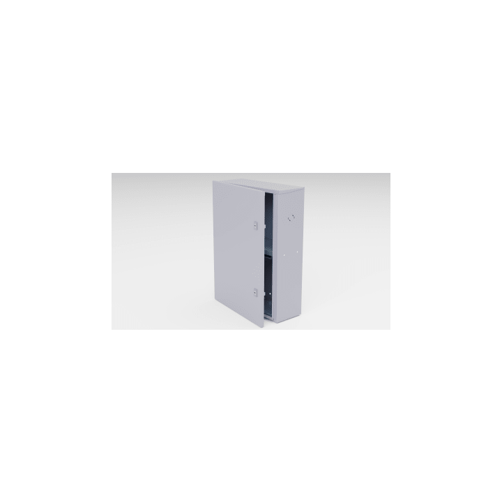 Gabinete para instalación de 2 Baterías , Fabricado en Lámina Galvanizada, Accesorios para poste (No incluidos)
