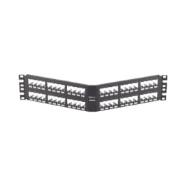 Panel de Parcheo Modular Mini-Com (Sin Conectores), Angulado, Totalmente Blindado, de 48 Puertos, 2UR
