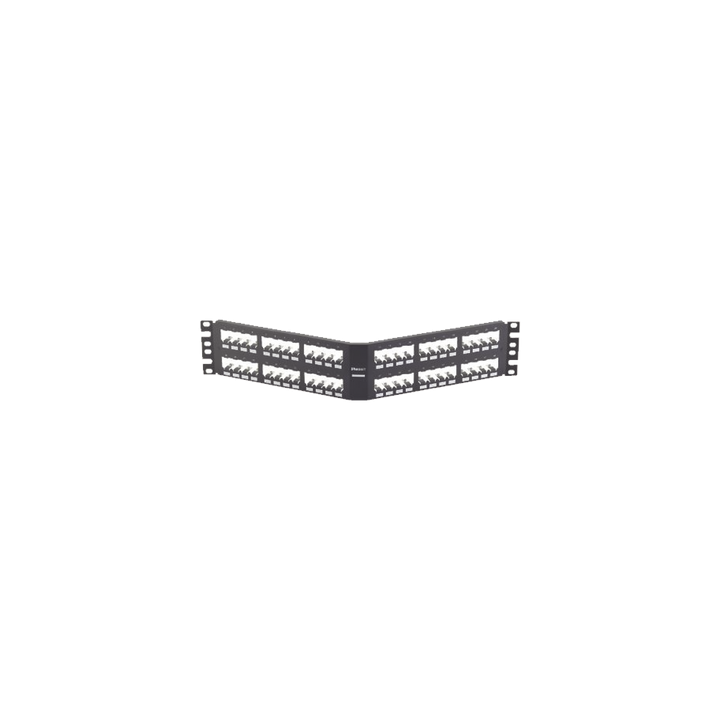 Panel de Parcheo Modular Mini-Com (Sin Conectores), Angulado, Totalmente Blindado, de 48 Puertos, 2UR