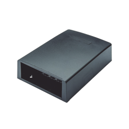 Caja de Montaje en Superficie, con Accesorio para Resguardo de Fibra Óptica, para 12 Módulos Mini-Com, Color Negro