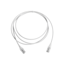 Patch Cord MC6 Modular Cat6 UTP, CM/LS0H, 2.13 Metros (7 Pies), Color Blanco, Diámetro Reducido (28AWG), Versión Bulk