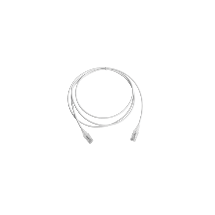 Patch Cord MC6 Modular Cat6 UTP, CM/LS0H, 2.13 Metros (7 Pies), Color Blanco, Diámetro Reducido (28AWG), Versión Bulk