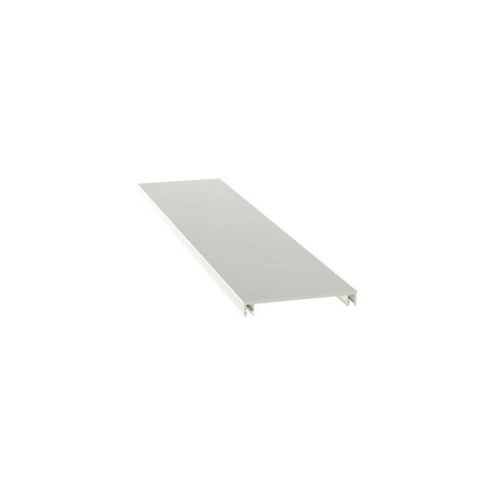 Cubierta para canaleta T-70, de PVC rígido, 70.1 x 9.1 x 2400 mm, Color Blanco Mate