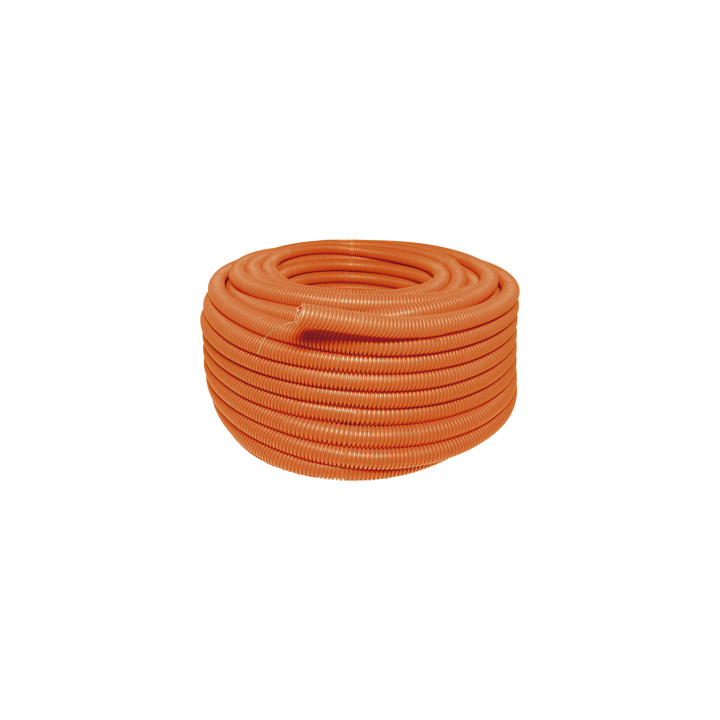 Manguera Poliducto Corrugado Flexible Naranja Reforzado de 1" x 50 m Para Instalaciones Eléctricas /Polietileno Alta