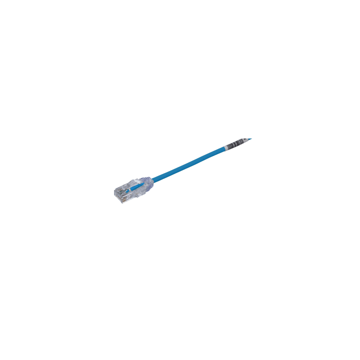 Cable de Parcheo TX6, UTP Cat6, Diámetro Reducido (28AWG), Color Azul, 30.48 Metros (100 Pies)