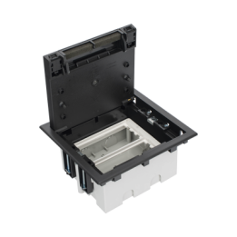 Caja Para Instalación en Piso Falso para Voz, Datos o Contactos Eléctricos / Capacidad para 2 Módulos / Espacio