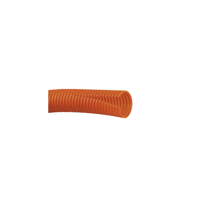 Tubo Corrugado Abierto para Protección de Cables, .50 (12.7 mm) de Diámetro, 30.5 m de Largo, Color Naranja