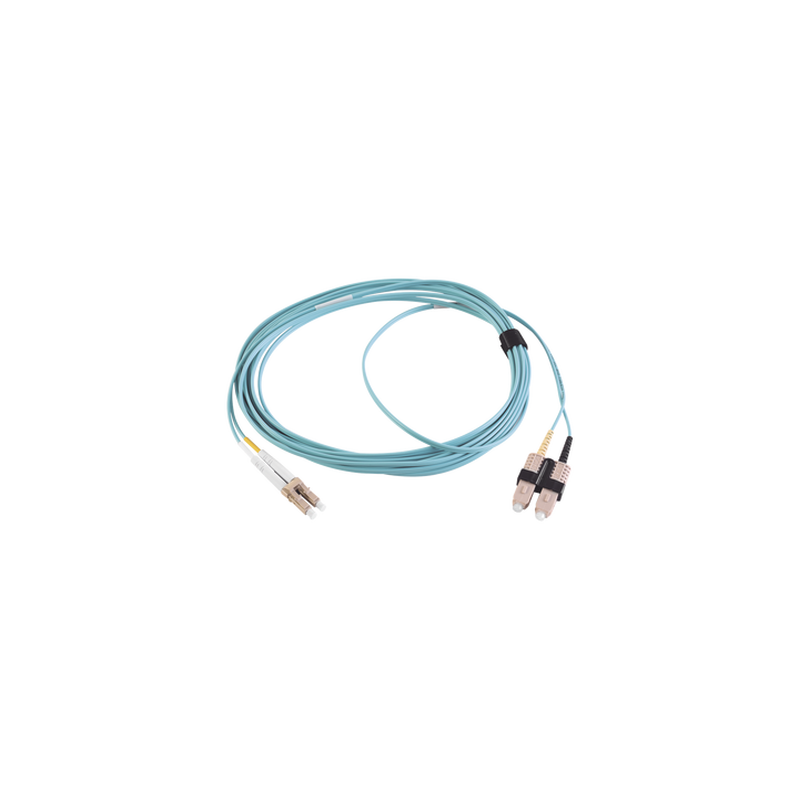 Jumper de Fibra Óptica Multimodo 50/125 XGLO OM3, LC-SC Duplex, OFNR, Color Aqua, 5 Metros (16.40 Pies)
