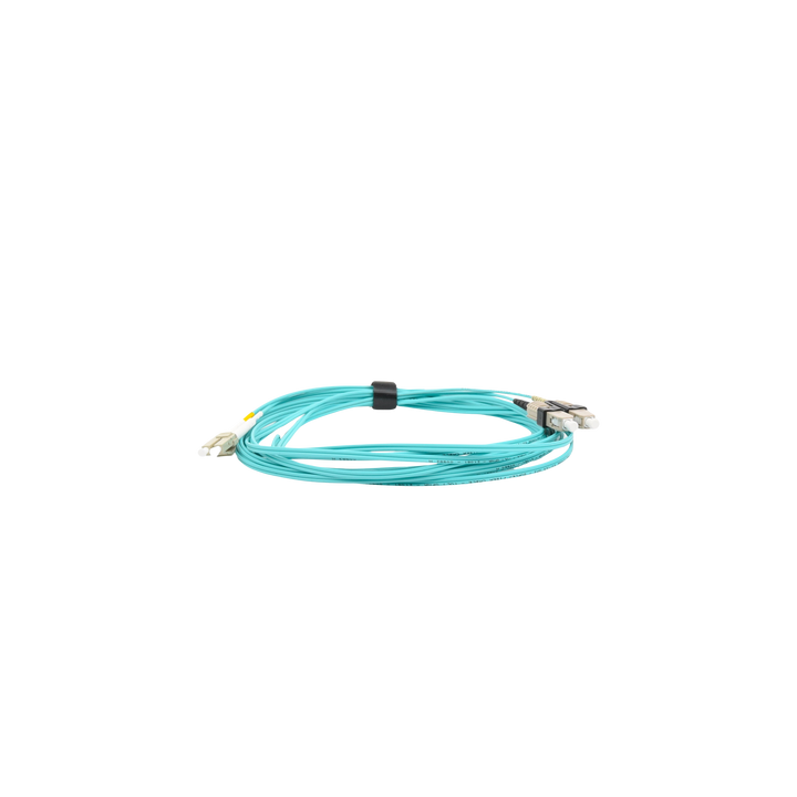 Jumper de Fibra Óptica Multimodo 50/125 XGLO OM3, LC-SC Duplex, OFNR, Color Aqua, 5 Metros (16.40 Pies)