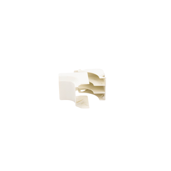 Esquinero interior, para uso con canaleta T45, Material PVC Rígido, Color Blanco Mate