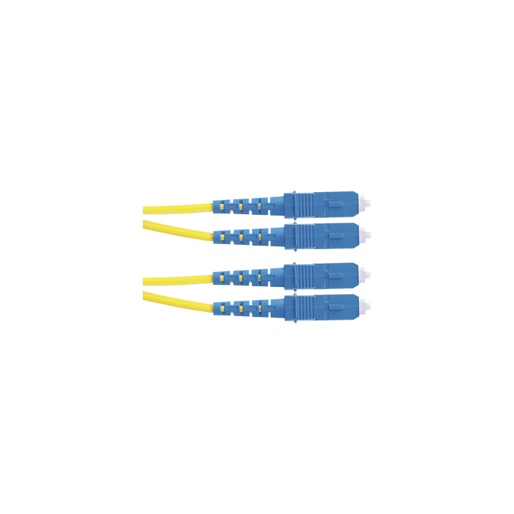 Jumper de Fibra Optica Monomodo 9/125 OS2, SC-SC Duplex, OFNR (Riser), Color Amarillo, 2 Metros (6.56 Pies)
