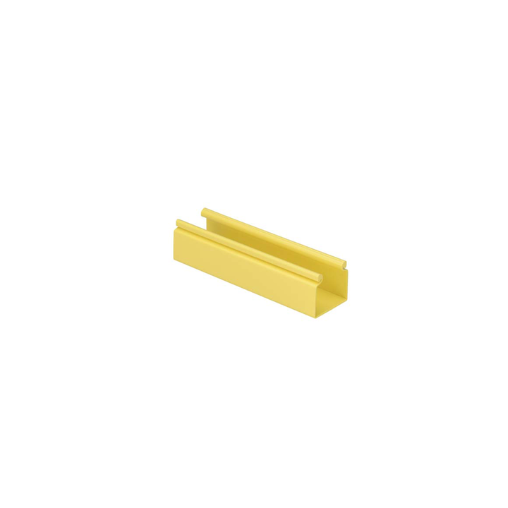 Canaleta FiberRunner™ 2X2 sin Tapa, de PVC Rígido, Con Orificios de Montaje, Color Amarillo, 1.8 m de Largo