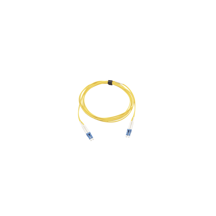 Jumper de Fibra Óptica Monomodo (OS2), XGLO, Riser, LC/UPC-LC/UPC Duplex, OFNR, Color Amarillo, 10 Metros (32.81 Pies)