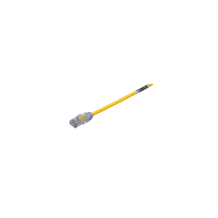 Cable de Parcheo UTP Cat6A, CM/LSZH, Diámetro Reducido (28AWG), Color Amarillo, 4.57 Metros (15 Pies)