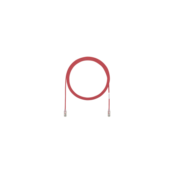 Cable de Parcheo TX6, UTP Cat6, Diámetro Reducido (28AWG), Color Rojo, 3.05 Metros (10 Pies)