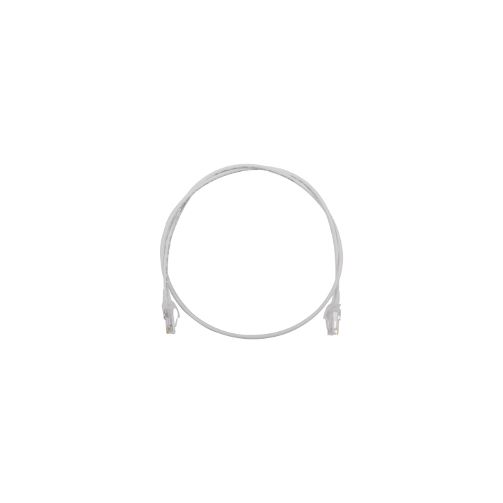 Patch Cord MC6 Modular Cat6 UTP, CM/LS0H, 0.91 Metros (3 Pies), Color Blanco, Diámetro Reducido (28AWG)
