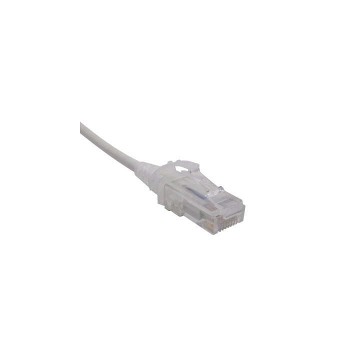 Patch Cord MC6 Modular Cat6 UTP, CM/LS0H, 0.91 Metros (3 Pies), Color Blanco, Diámetro Reducido (28AWG)