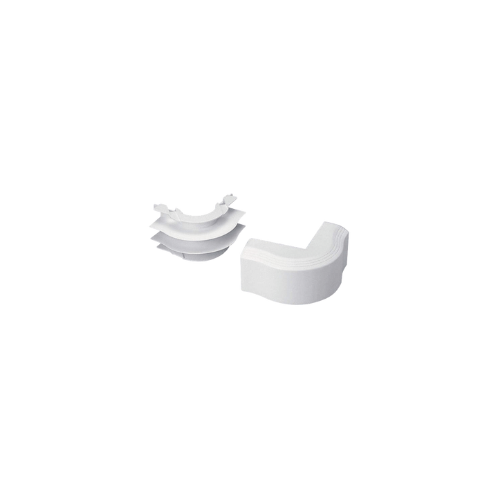 Esquinero exterior, para uso con canaleta T45, Material PVC Rígido, Color Blanco Mate