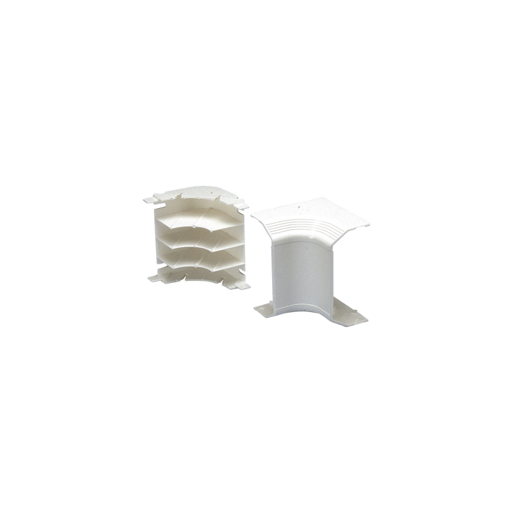 Esquinero interior, para uso con canaleta T70, Material PVC Rígido, Color Blanco Mate