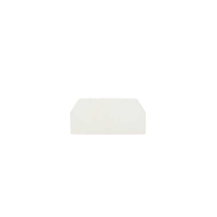 Tapa Final, para uso con canaleta T45, Material PVC Rígido, Color Blanco Mate