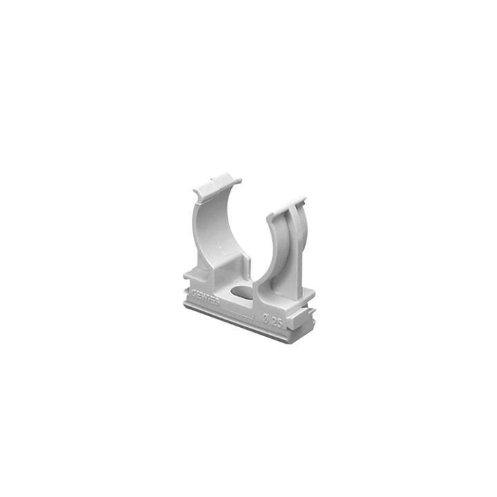 Soporte de presión (Abrazadera), PVC Auto-extinguible, abierto para tubería de 25 mm