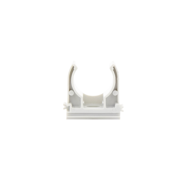 Soporte de presión (Abrazadera), PVC Auto-extinguible, abierto para tubería de 25 mm