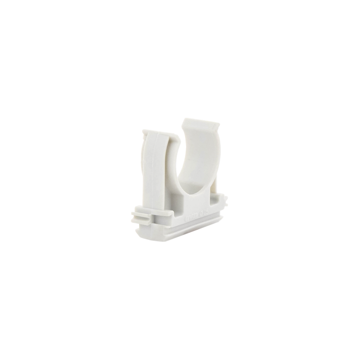 Soporte de presión (Abrazadera), PVC Auto-extinguible, abierto para tubería de 25 mm