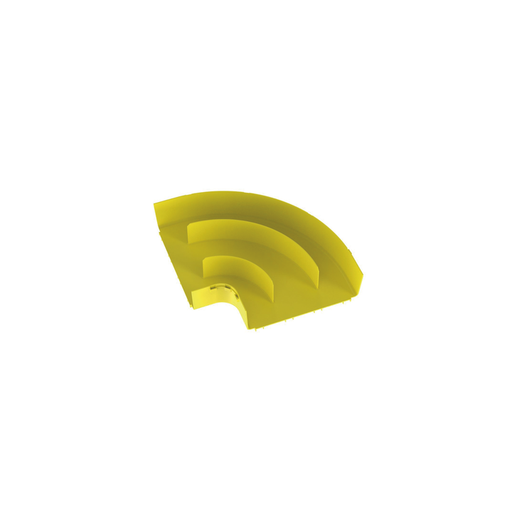 Ángulo Recto a 90º Horizontal, Para Canaletas FiberRunner™ 12X4, Color Amarillo