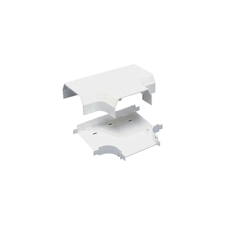 Accesorio en "T", para uso con canaleta T70, Material PVC Rígido, Color Blanco Mate