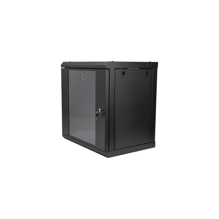 Gabinete de Pared de 12U con Puerta de Cristal Templado, 455 mm de Profundidad, Rack de 19'', Acero Reforzado Color