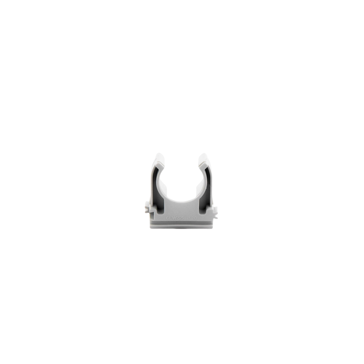 Soporte de presión (Abrazadera), PVC Auto-extinguible, abierto para tubería de 20 mm