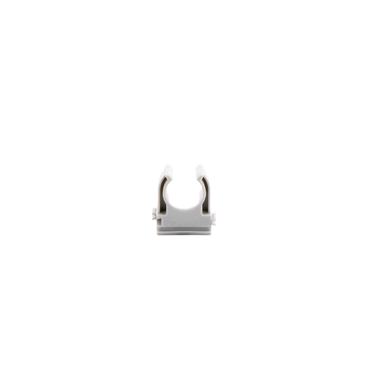 Soporte de presión (Abrazadera), PVC Auto-extinguible, abierto para tubería de 16 mm